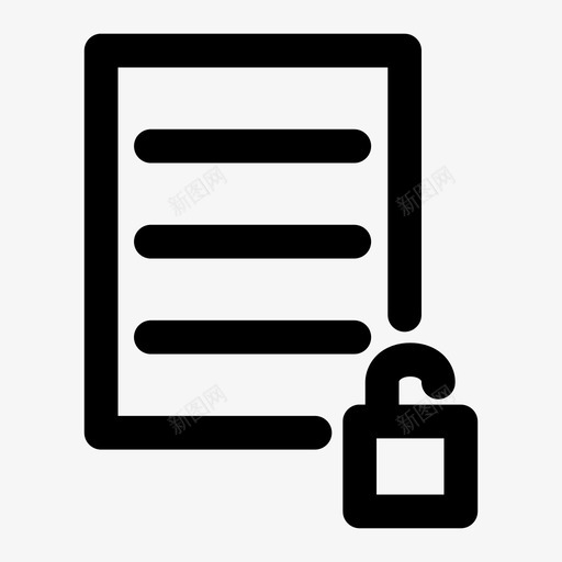 解锁纸张列表打开图标svg_新图网 https://ixintu.com 列表 打开 挂锁 纸张粗体 解锁纸张
