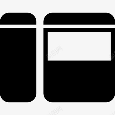 两个回收容器工具和用具餐厅图标图标