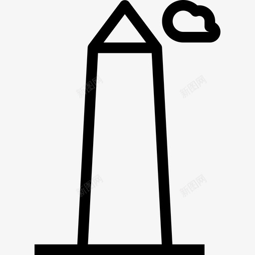 方尖碑建筑地标图标svg_新图网 https://ixintu.com 地标 塔楼 建筑 建筑物和位置 方尖碑