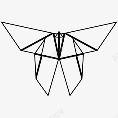 折纸蝴蝶几何昆虫图标图标