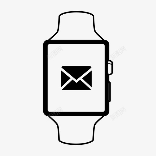 智能手表邮件苹果移动图标svg_新图网 https://ixintu.com 智能手表 智能手表邮件 移动 苹果
