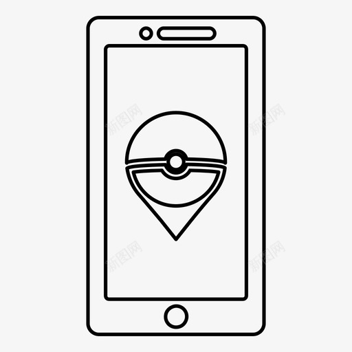 pokemongo球游戏图标svg_新图网 https://ixintu.com pokemonball pokemongo pokemongopokemonballpokestop 地图标记 游戏 球