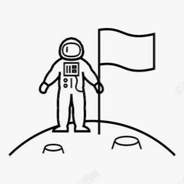 行星旗宇航员征服图标图标