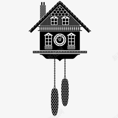 布谷鸟钟房子瑞士图标图标