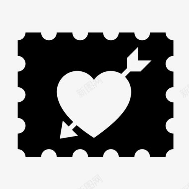 爱情邮票心情书图标图标