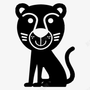 豹大猫黑豹图标图标