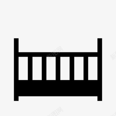 婴儿床卧室家具图标图标