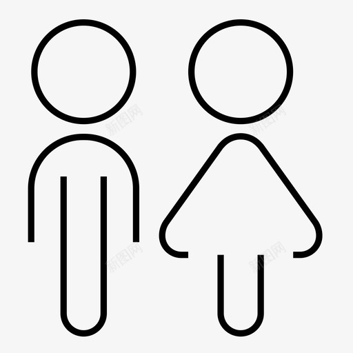 男女人标牌图标svg_新图网 https://ixintu.com 中性款 人 卫生间 极简主义标牌 标牌 男女