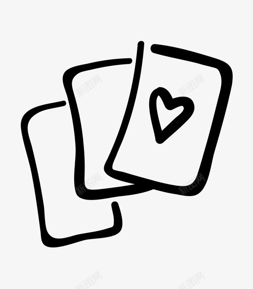纸牌手绘游戏图标svg_新图网 https://ixintu.com 假日 手绘 游戏 纸牌