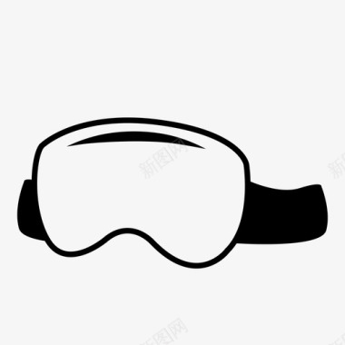 滑雪护目镜面罩雪图标图标