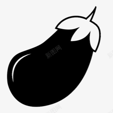 茄子烹饪蔬菜图标图标