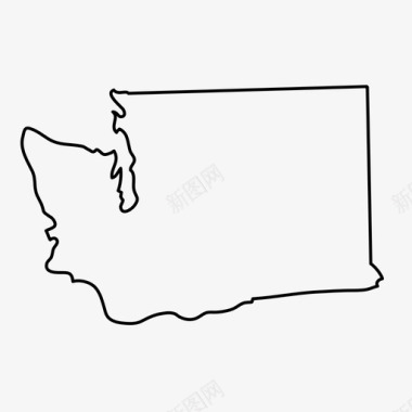 华盛顿地图州图标图标