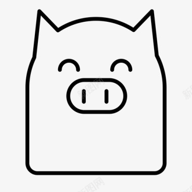 小猪动物可爱表情符号图标图标