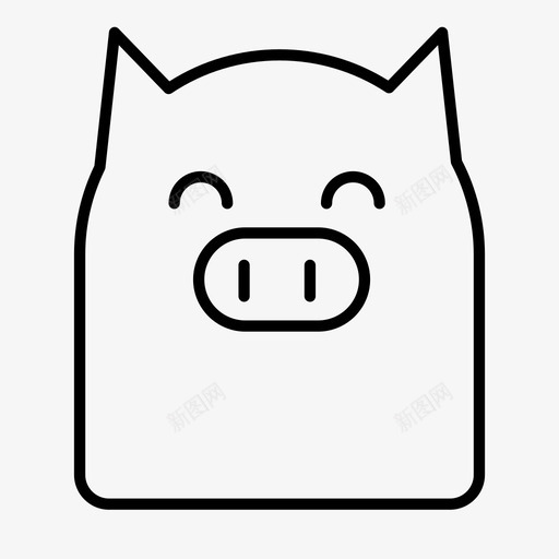 小猪动物可爱表情符号图标svg_新图网 https://ixintu.com 傻 可爱 可爱的生物 小猪动物 笑脸 表情符号