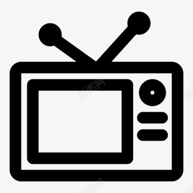 电视电视屏幕复古图标图标