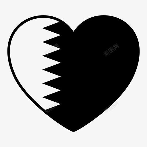 卡塔尔国旗国旗心图标svg_新图网 https://ixintu.com 卡塔尔 国旗 国旗心 国旗心1 爱