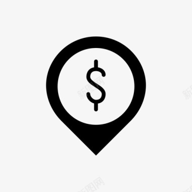 地图pin银行美元图标图标