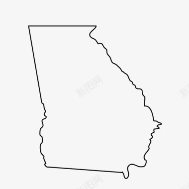乔治亚州地图州图标图标