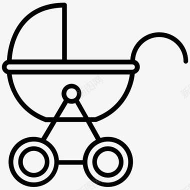 婴儿车婴儿新生儿图标图标