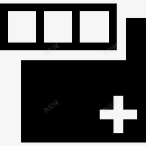 带三个方形界面的加号方形仪表板图标svg_新图网 https://ixintu.com 带三个方形界面的加号方形仪表板