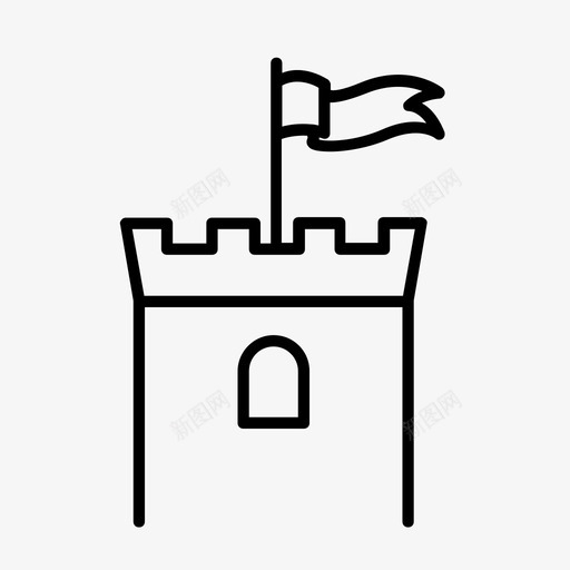 城堡塔城堡旗城堡图标svg_新图网 https://ixintu.com 中世纪 城堡 城堡塔 城堡旗