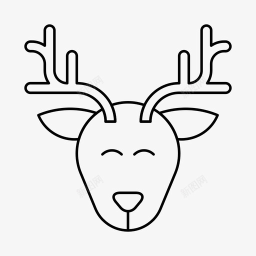 鹿动物圣诞节图标svg_新图网 https://ixintu.com 动物 圣诞老人 圣诞节 驯鹿 鹿