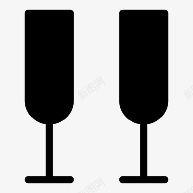 香槟杯泡泡庆祝图标图标