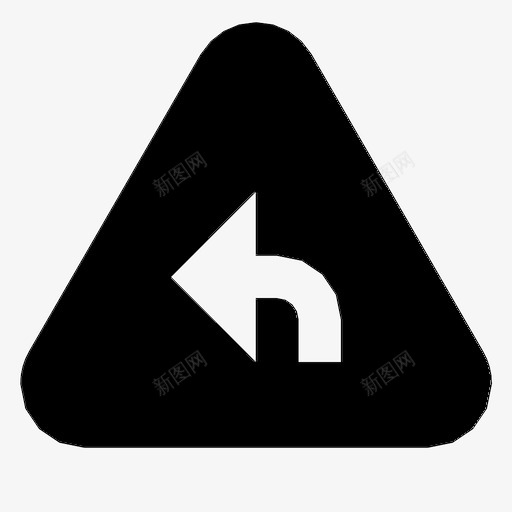 三角左转标志警告图标svg_新图网 https://ixintu.com 三角左转 标志 警告
