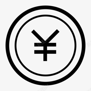 日元硬币银行货币图标图标