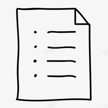项目符号列表文档手绘页面图标图标