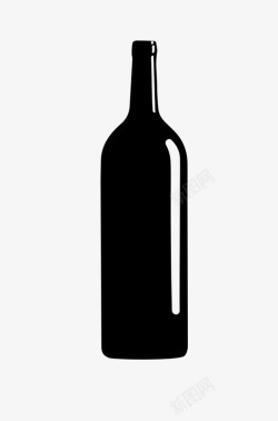玻璃波尔多酒瓶葡萄酒瓶波尔多图标高清图片