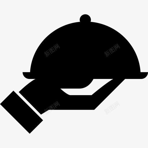餐馆的盘子盖在手上食物图标svg_新图网 https://ixintu.com 食物 餐馆的盘子盖在手上