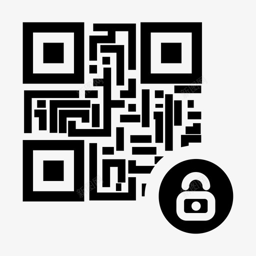 二维码安全锁产品信息图标svg_新图网 https://ixintu.com 二维码 二维码安全 产品信息 锁