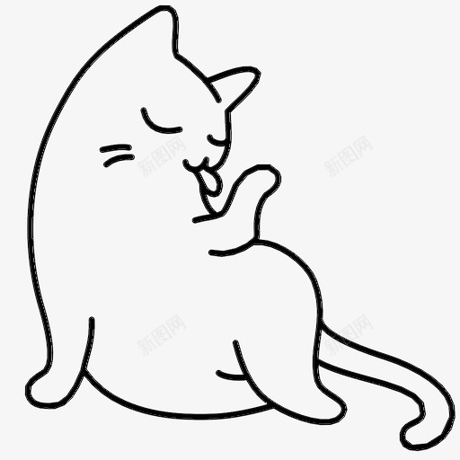 猫美容清洁舔图标svg_新图网 https://ixintu.com 宠物 清洁 清洗 猫的力量 猫美容 舔