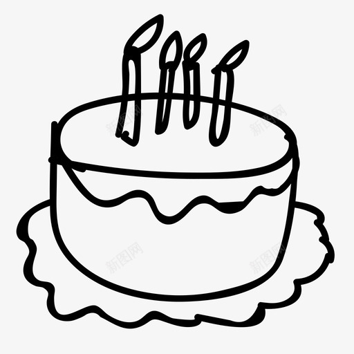 生日蛋糕烘焙礼物图标svg_新图网 https://ixintu.com 手绘网络图标 烘焙 甜蜜 生日蛋糕 礼物