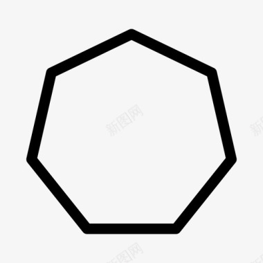 七边形几何学多边形图标图标