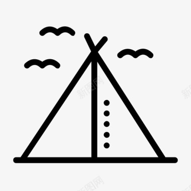 提皮露营印第安人图标图标