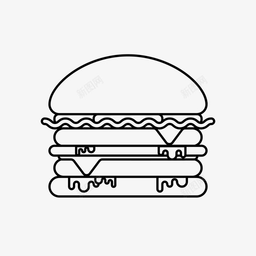 双层汉堡芝士汉堡食物图标svg_新图网 https://ixintu.com 双层汉堡 垃圾 垃圾食品 芝士汉堡 食物