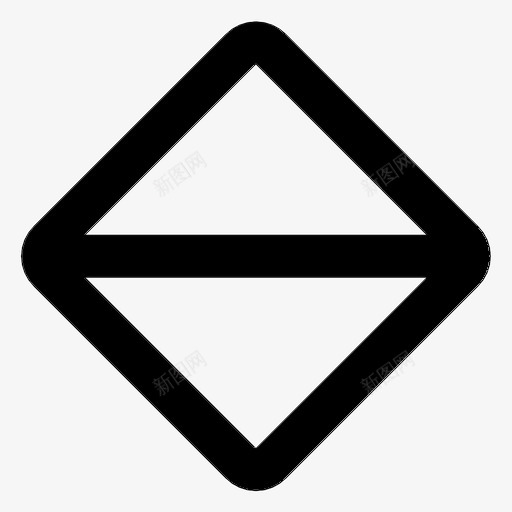 菱形水平分割道路标志图标svg_新图网 https://ixintu.com 交通 标志 菱形水平分割 警告 道路