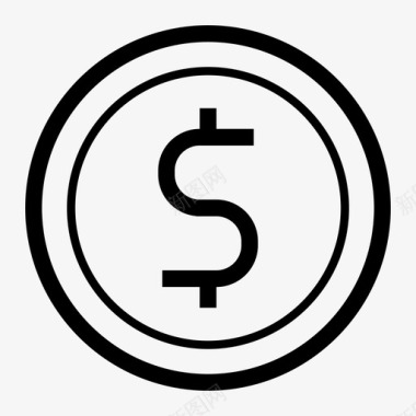 美元硬币银行货币图标图标