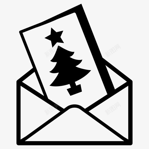 圣诞卡信封问候图标svg_新图网 https://ixintu.com 信封 圣诞卡 圣诞节时间 邮件 问候