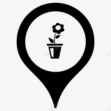花盆花店地图标记图标