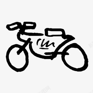 摩托车乐趣松散涂鸦图标图标