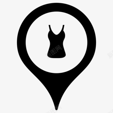 服装服装店地图标记图标