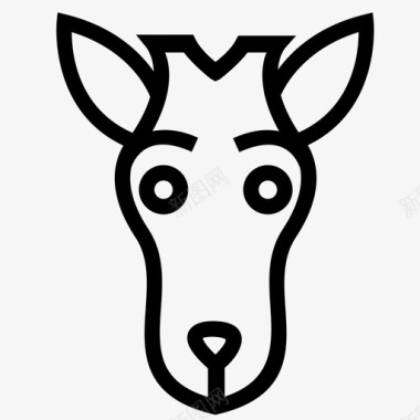 长颈鹿脸动物头图标图标