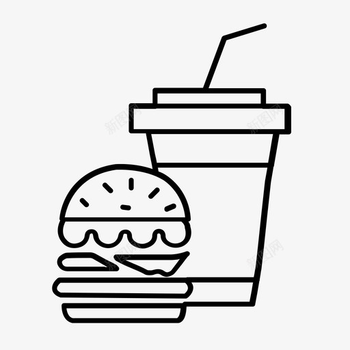 汉堡可乐快餐图标svg_新图网 https://ixintu.com 可乐 快餐 汉堡 食品