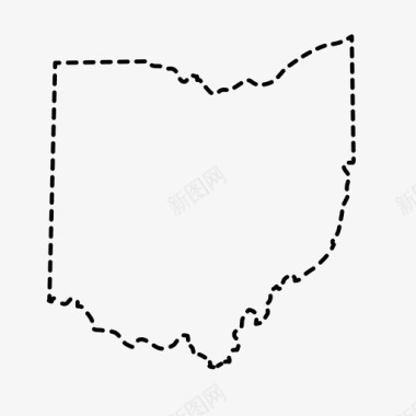 美国俄亥俄州地图图标图标
