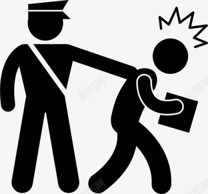 警察抓小偷小偷抓捕图标图标