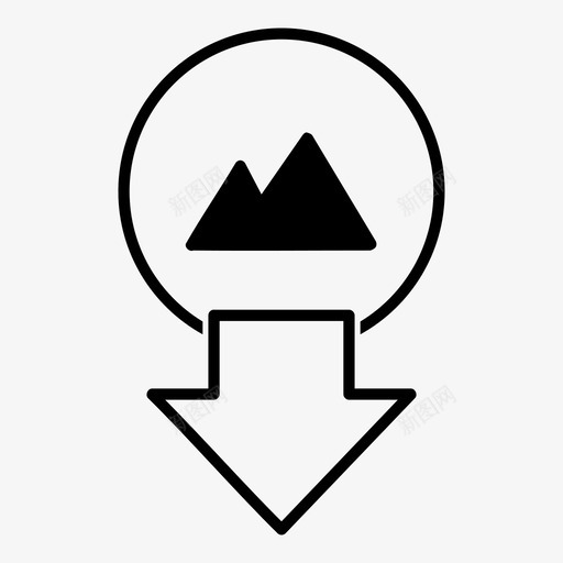 山箭头符号方向图标svg_新图网 https://ixintu.com 位置 小径 山 方向 箭头符号