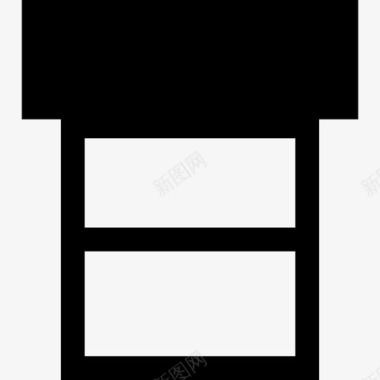 三个长方形的界面符号与一个更大的黑色仪表盘图标图标